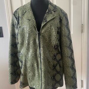 Selene  Olive Green Sport Animal Print Jacket Size L